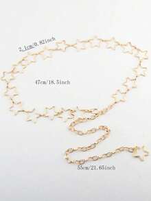 1pc Women's Street Style Copper Alloy Star Necklace - Gold - View 3