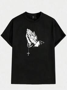 T-shirt à manches courtes pour homme avec imprimé graphique, idéal pour sortir, pour les amis, style emo. - Noir - Voir 8