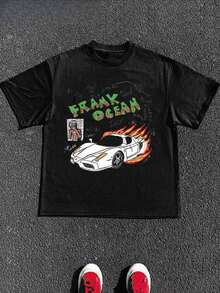 Frank Oceans Shirt Rap Tee Concert Merch Blonds Album Cover Graphic T-Shirt COTTON New Arrival Anime Clothes T Shirts For Men And Women - 黑4 - 查看 6