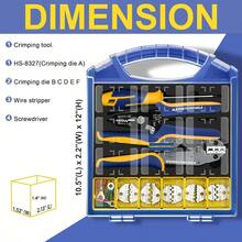 Crimping Heat Shrink Connectors - AWG 22 - 10 Ratchet Wire Terminal Crimper - Ratcheting Crimper Tools - Available Insulated Nylon Connectors And Electrical Wire Connectors - 8327 - 壓接工具套裝 - 查看 4