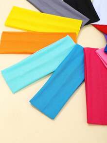 5pcs Set Wide Elastic Sports Yoga Headbands, Pink Tone Hair Band Turban Headband Sweatband, Hairband Fall Winter Hair Accessories For Women For Vacation Outfits Woman Elegant Scarf Women Bandana Soft Headwrap - 黑/灰/深藍/白/粉 - 查看 7