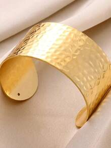1PC Vintage Twist Wide Chunky Bangles For Women Gold Color Stainless Steel Geometric Irregular Open Cuff Bangles Jewelry Gift 2025 - 黃金 - 查看 4