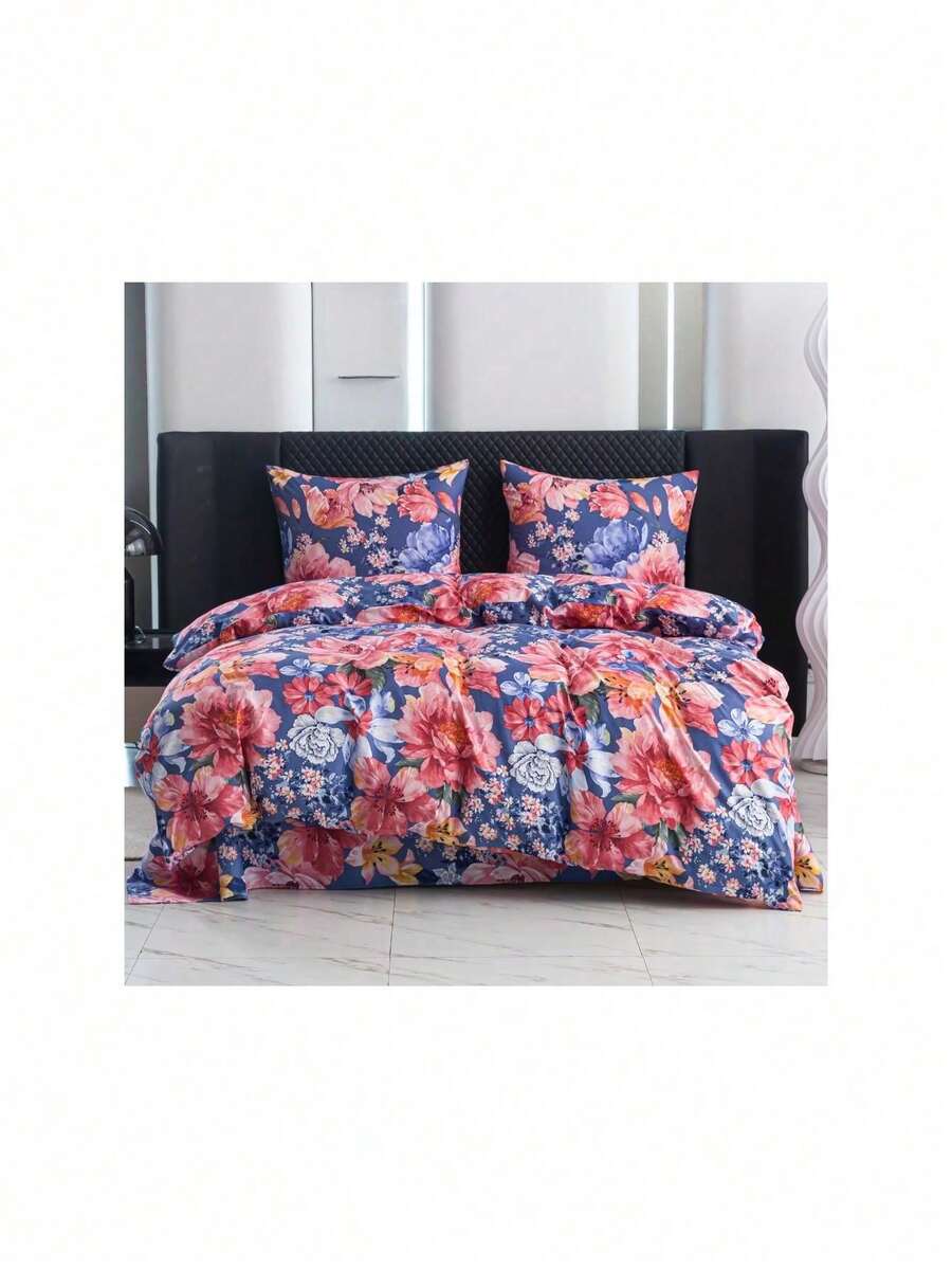 3D Garden Bedding Set, 160x200cm, Includes 2 Pillowcases 70x80cm - Multicolor - View 1