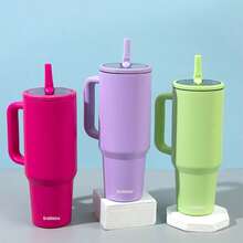 1PC 40oz Stainless Steel Insulated Car Cup, Large Capacity, With Handle, Easy To Carry, Meet Daily Use Needs, Available In A Variety Of Colors, Is A Good Choice For Personal Use Or As A Gift, Holiday Gift, Beautiful And Practical - Nhiều màu - Xem 6