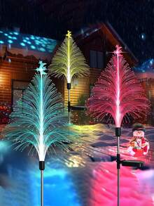 2/3/4pcs Solar Garden Lights, Outdoor LED Waterproof Jellyfish Fiber Optic Lamps, Garden Lawn Lights, For Garden Atmosphere Decoration, Home Decor/Garden Decor, Yard Decoration, Christmas Decoration, Party Gifts