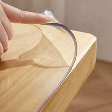 1pc Luxury Transparent Table Cover - 1.0mm Thick 100% PVC, Scratch-Resistant And Heat-Resistant Protective Cover, Suitable For Dining Table, Coffee Table, Computer Desk - Perfect For Home, Office And Hotel Use - Elegant Square Design - White - View 3