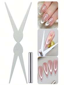 2件套双头法式铁磁铁美甲工具 - 厚实强力圆柱形磁性组合，适用于美甲配件，是法式尖头和猫眼美甲设计的理想之选，美甲用品，万圣节礼物，圣诞礼物，朋友礼物，女性礼物，适合家庭美甲沙龙DIY，美甲用品，美甲工具，返校季，美甲，按压式美甲片，美甲和足疗工具。