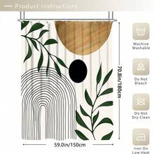 1/3/4 pièces Ensemble de rideau de douche médiéval, tapis de bain, couvre-siège de toilette et tapis de bain. Motif bohème abstrait de feuilles et d'arches. Accessoires modernes, imperméables et résistants à l'usure. Avec 12 crochets. Fabriqué en polyester antidérapant et lavable. Parfait pour la décoration de vacances, la maison, la chambre, le style occidental et Noël.