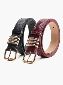 High Quality Alloy Buckle Women's Belt, Minimalist Casual Elegant Solid Color Women's Belt, Versatile For Dresses And Pants, Waist Belt For Daily Wear