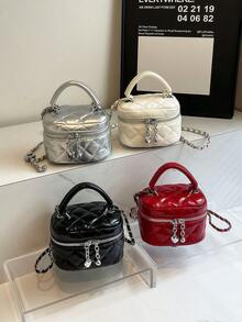 [US-Based Shipping]New Fashion Classic Versatile PU Waterproof Fabric, Quilted Women's Handbag, Lightweight And Portable Zipper Opening And Closing Design Love Zipper Decoration Crossbody Box Round Bag,Fashion Solid Color Embroidered Rhombic Crossbody Bag,Coin Purse Bag,Portable Box,Suitable For Shopping, Suitable For Travel, Shopping And Commuting,Mini Women Handbag,Suitable For Holding Cards And Keys Cute Coin Purse With Heart Decoration Y2k Women's Bag Suitable For Daily Use,Women's Fall Clothing Winter Clothing Christmas Halloween Gift Pumpkin Skeleton Fall Spider Autumn Velvet Furry Party Fuzzy Plush,Black Purse Bags Purses And Bags Women Red Purse Bags For Women Tote Bag Silver Purse Carteras Para Mujer Pink Purse Crossbody Bags For Women Bolsos Para Mujer Handbags For Women Purses For Women Beach Bag Mini Purse Tote Bags For Women Black Bag Brown Bag - 彩色 - 查看 4