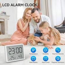 Reloj Electrnico, LCD Alarma Pequea con Pantalla de Pared Multifuncional Temperatura Humedad Sensorial 12/24 Horas/ Soporte de Batera para el Hogar Estudiantes Oficina. - Blanco - Ver 3