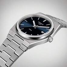 Tissot PRX T137.410.33.021.00 Mode elegante Edelstahl Quarz Uhr für Herren, goldenes rundes Zifferblatt mit Datumsanzeige, Herren Accessoire geeignet für tägliches Geschäft, Dating, Kleidung, Dekoration, ideales Geburtstagsgeschenk, Urlaubsgeschenk für Ehemann, Partner