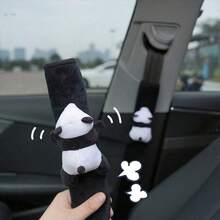 1-3 Coprivolante per auto a tema panda, protezione per le spalle, coprimanubrio in peluche caldo, accessori decorativi per interni auto