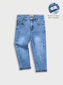 Boys' Fashion Distressed Denim Jeans, Cotton Stretch Casual Comfortable Fit, Light Blue Wash - Medium Wash - View 14