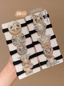 5/10pcs Girls Colorful Elastic Hair Ties - Mixed color - View 6