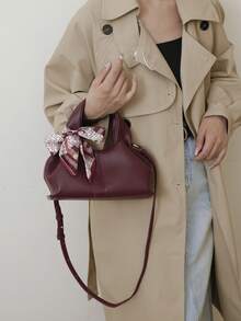 Brown Elegant Cloud-Shaped Handbag, Fashionable Dumpling Bag For Women