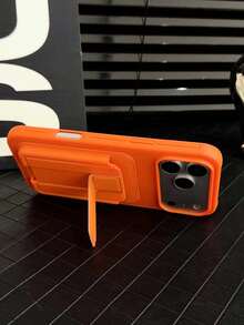 1 件新款时尚多功能皮革卡夹钱包保护套，带可折叠支架，适用于 Apple 13/14/15/16/17 Pro Max - 橘色 - 查看 6