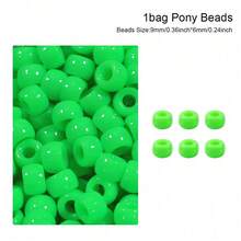 亚克力小珠子，用于制作珠宝首饰，塑料桶珠，DIY编织手链项链吊坠 - 亞克力小馬珠 - 查看 18
