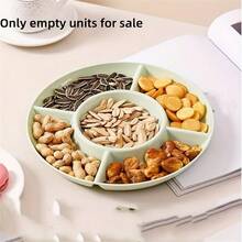 4 格圆形托盘 - 耐用塑料零食、坚果、水果和开胃菜拼盘，适用于派对、婚礼、节日、厨房和餐厅，非常适合圣诞节、万圣节 [4 种颜色可选]