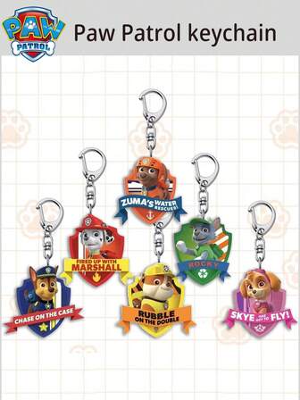  1 pieza Llavero acrílico de Rubble de Paw Patrol, accesorio diario para mochila de estudiante de alta calidad, lindo pequeño colgante