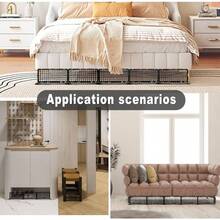 12 bloqueadores debajo del sof, 6. pulgadas de altox 14.5 pulgadas de largo, bloqueador debajo de la cama para mascotas, bloqueador de plstico negro debajo de los muebles para detener cosas - Negro - - Ver 7