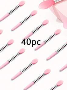 40/60 pezzi Set di pennelli in silicone per labbra, sopracciglia, rossetto, applicatori cosmetici. Pennelli in silicone adatti per balsamo, maschera, olio