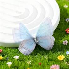 100pcs Random Dreamy Sheer Butterfly Hair Accessory Set, Fairy Gradient Color 3D Butterfly Hair Clips, Sweet & Elegant Hair Ornaments For Girls