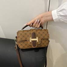 Bolso Bandolera Hombro Para Mujer Con Estampado Retro Moda bandolera hombro para mujer con estampado retro moda diseño unico estampado vintage resistente materiales faciles de limpiar correa ajustable ideal para diario fiestas y regalo moda - Marrón - Ver 3