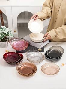 Plastic PET Material, Durable And Shatter-Resistant, Home Bone Dish, Tabletop Trash Storage Tray, Suitable For Desserts, Snacks, Candies, Bread, Cakes, Breakfast, Suitable For Various Holidays, Festivals, Weddings, Parties, Dinners, Suitable For Daily Home Use, Suitable For Desktop Decoration, Organization, Storage, Reusable - Flower Type - View 2