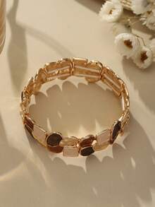 Cring Coco 1 chiếc vòng tay tròn trang trí bằng hợp kim kẽm thanh lịch, thích hợp cho nữ giới đeo hàng ngày, đi nghỉ mát, dự tiệc, làm quà tặng Ngày Valentine, Ngày của Mẹ cho bạn gái/mẹ. - Màu xanh lam - Xem 8