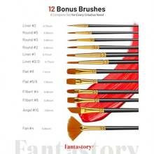 Fantastory Acrylic Paint Set 24 Colors 2oz 60ml Professional Craft Paint Art Supplies Kit For Adults Canvas Fabric Rock Glass Stone Ceramic Model Wood Painting With 12 Brushes