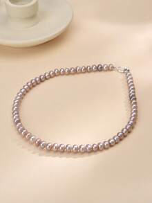 1 pieza Collar de perla natural de plata esterlina 925, regalo de boda, compromiso, Día de la Madre, cumpleaños