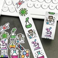 500PCS Science Stickers Roll Chemistry Stickers Graffiti Decorative Stickers Funny Stickers Vinyl Waterproof Stickers For Journaling Computer Scrapbook Luggage Water Bottle Phone - Multicolor - View 5