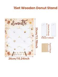 1 set Soporte de exhibición de donas de madera con 9 agujeros, estante de postre de madera con tema de oso marrón, estante de exhibición de donas para el hogar, estante para colocar alimentos para fiestas, estante para alimentos para fiestas de cumpleaños, bodas, eventos familiares, Soporte de exhibición de donas de madera para fiestas de Acción de Gracias, Navidad, Halloween, decoración para baby shower, bodas, despedidas de soltera, regalos para fiestas