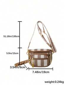 New Fashion Classic Chest Bag Multi-Layer Contrasting Plaid Adjustable Shoulder Strap Crossbody Bag Simple And Stylish Versatile Shoulder Bag Suitable For Work Commuting Daily Out Shopping And Dating., Western Purse For Women,Retro Style, Casual Style, Fashion Style, Versatile, Multi-Pocket, Commuter Bag, Camera Bag, School Style, Teachers' Day Gift, Plaid Wide Strap, Large Capacity, Portable, Lightweight, Women's Bag, Sports Backpack, Leopard Print, Crossbody Bag, Portable, Lightweight, Office, Teacher, College Student, Shoulder Bag, Y2K, Punk,Pumpkin,Autumn,Halloween,Fall,Christmas,Thanksgiving,Festival,Cyber Monday,Holiday,Gift,New Year,Snow,Winter,Warm,End-Of-Year,Party - 彩色 - 查看 9