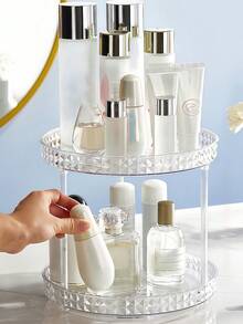 3-Tier Rotating Makeup Organizer, Multi-Layer Tabletop Storage Box, Cosmetic Display Rack, Bottle Holder, Desktop Organizer, Home Decor, Gift, Optional 3-Tier/2-Tier/1-Tier - Multicolor - View 3