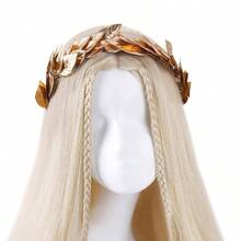 Golden Greek Laurel Headband - Gold Leaf Greek Crown Headbands Roman Goddess Headpiece Women King Men Adult Halloween Renaissance Renfaire Cosplay Toga Costume Hair Accessories - Vàng - Xem 4