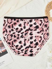 6pcs/Pack Plus Size Women Leopard Print Sexy Elastic Comfortable Briefs - Multicolor - View 7