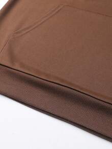 Conjunto de sudadera con capucha y pantalones con cordón en la cintura, estampado con letras, de ajuste holgado y ligero para hombre. Ropa deportiva de moda casual, adecuada para ir al trabajo, pescar, acampar, ir al gimnasio o de vacaciones en primavera y otoño. - Café integral - Ver 4