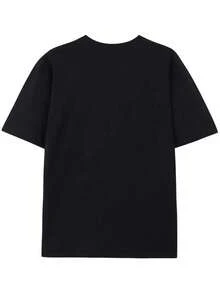 Playera camiseta gráfica dama mujer manga corta cuello redondo básica cómoda fresca ligera moderna juvenil casual estampado colibrí ave linda tierna cute primavera verano - Negro 1 - Ver 4