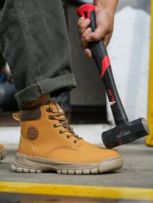 Giày bảo hộ lao động thời trang nam, giày leo núi ngoài trời có mũi thép, giày bảo hộ cao cổ cỡ lớn, giày bảo hộ lao động công nghiệp xây dựng nhà kho cho mùa xuân, thu và đông. - màu đen - Xem 5