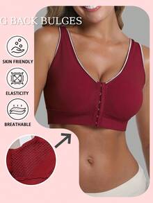 3pcs Women'S Removable Pad Sports Bra For Women, Zip-Up Design With Padded Support, Bras For Women Breathable And Skin-Friendly, Without Steel Ring, Shockproof And Anti-Sagging Yoga Underwear, Perfect For Sports, Fitness, And Yoga - Color A - 查看 3