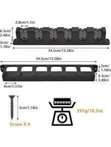 MMSZHL Soporte Horizontal para Cañas de Pescar, Estante de Almacenamiento Negro para 6 Cañas con Protección de Espuma EVA, para Cochera, Barcos y Actividades de Pesca - Negro - Ver 9