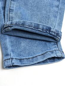 Boys' Fashion Distressed Denim Jeans, Cotton Stretch Casual Comfortable Fit, Light Blue Wash - Medium Wash - View 8