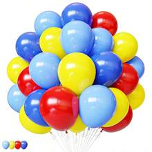 40pcs Red, Yellow, Blue Balloon Set, 10inch Latex Balloons. Suitable For Weddings, Birthdays, Anniversaries, Graduations, Etc. - Multipurpose Indoor Celebration Decor, Birthday Balloons - Multicolor - View 4