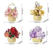 Flower Basket Building Block Set, Roses, Sunflowers, Succulent Flower Pot Decor, Educational Constructing Toy, Kids Building Toy, Gift For Boys & Girls, Birthday & Party Gift - Multicolor - View 21