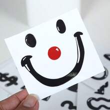 4,7" de diamètre Disque rond en acrylique transparent avec autocollant visage souriant, disque rond en acrylique transparent, panneau rond en PET, convient pour le DIY, les gâteaux, l'artisanat, les dessus de table - Multicolore - Voir 7