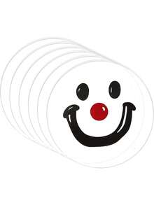 4,7" de diamètre Disque rond en acrylique transparent avec autocollant visage souriant, disque rond en acrylique transparent, panneau rond en PET, convient pour le DIY, les gâteaux, l'artisanat, les dessus de table - Multicolore - Voir 10
