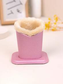 1 Stück Brillenhalter-Ständer, Samt-gefütterter PU-Leder Brillenhalter-Etui, modisches Lychee-gemusterter Brillenhalter, minimalistischer Ständer, extra dicke Stifthalterung, Brillenetui, Samt-Brillenetui