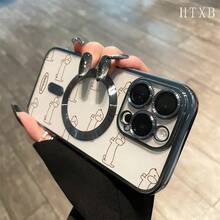 Un teléfono con lente magnética y baño de oro que incluye un grupo de perros salchicha. Compatible con carga inalámbrica magnética. Adecuado para phone 16 Pro Max, 16, 15 Pro, 14, 14 Plus/14 Pro Max, 13, 13 Pro, 12 Pro, 11/11 Pro y la serie Pro. Es un teléfono ideal para regalar a amigos, en cumpleaños y en fiestas. - Morado - Ver 6